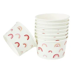 Xenos Wegwerpservies|Kinderfeestjes-Snackcups regenboog - set van 8