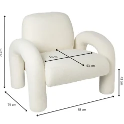 Xenos Fauteuils-Sofa Marilyn - beige - 74x88x79 cm