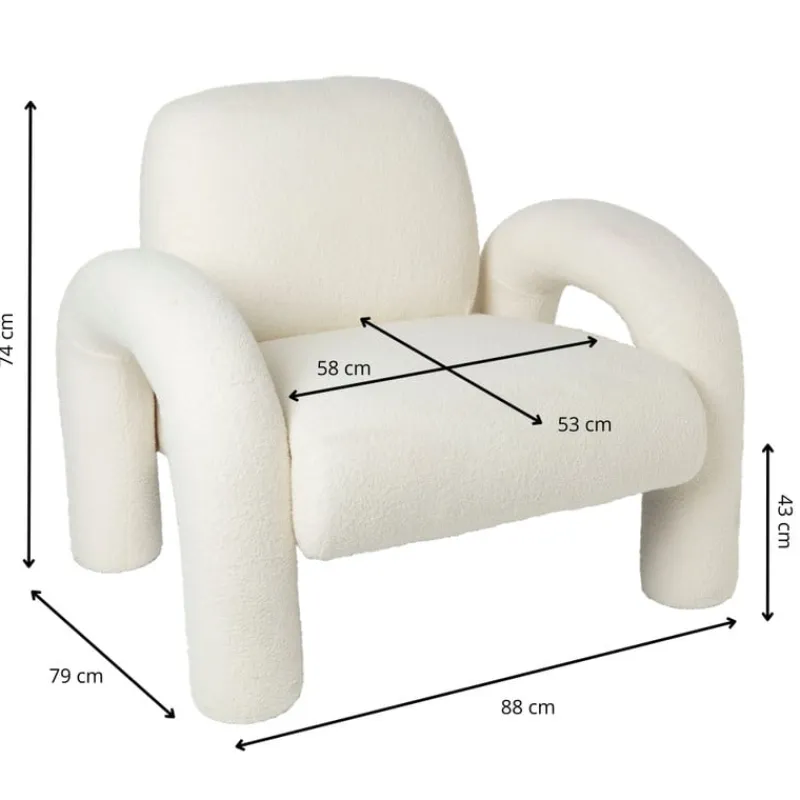 Xenos Fauteuils-Sofa Marilyn - beige - 74x88x79 cm
