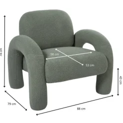 Xenos Fauteuils-Sofa Marilyn - groen - 74x88x79 cm