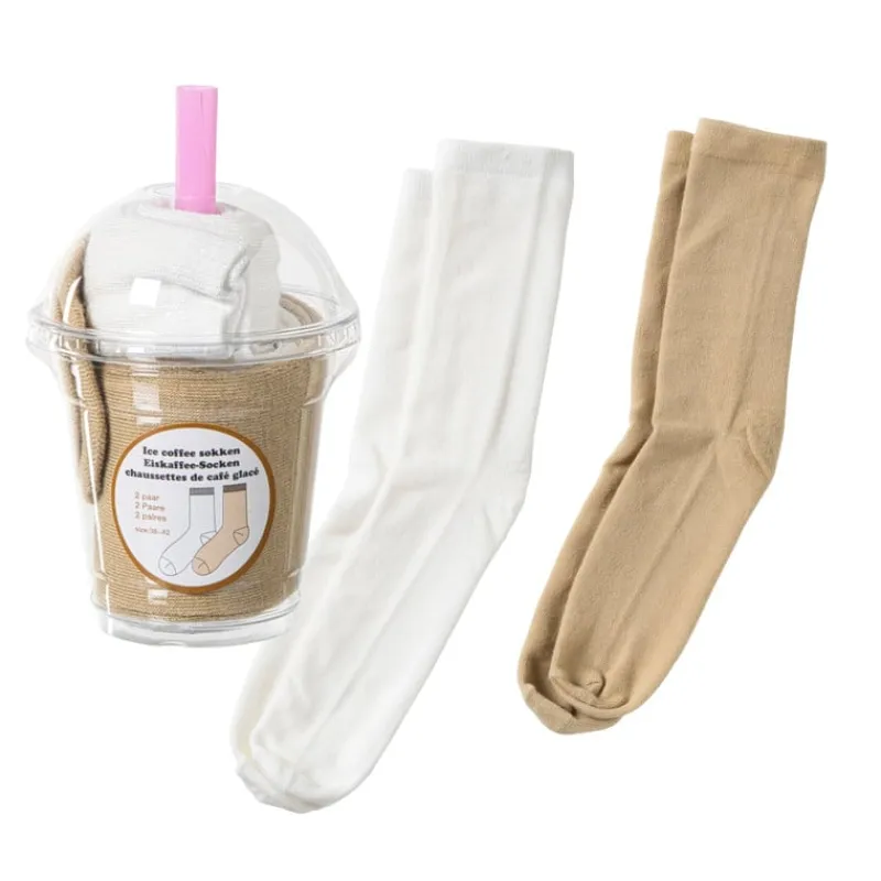 Xenos Kerstcadeaus-Sokken ice coffee - 2 paar - maat 38-42