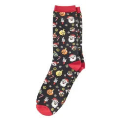 Xenos Huissokken|Kerstcadeaus-Sokken kerstman - maat 38-41- zwart