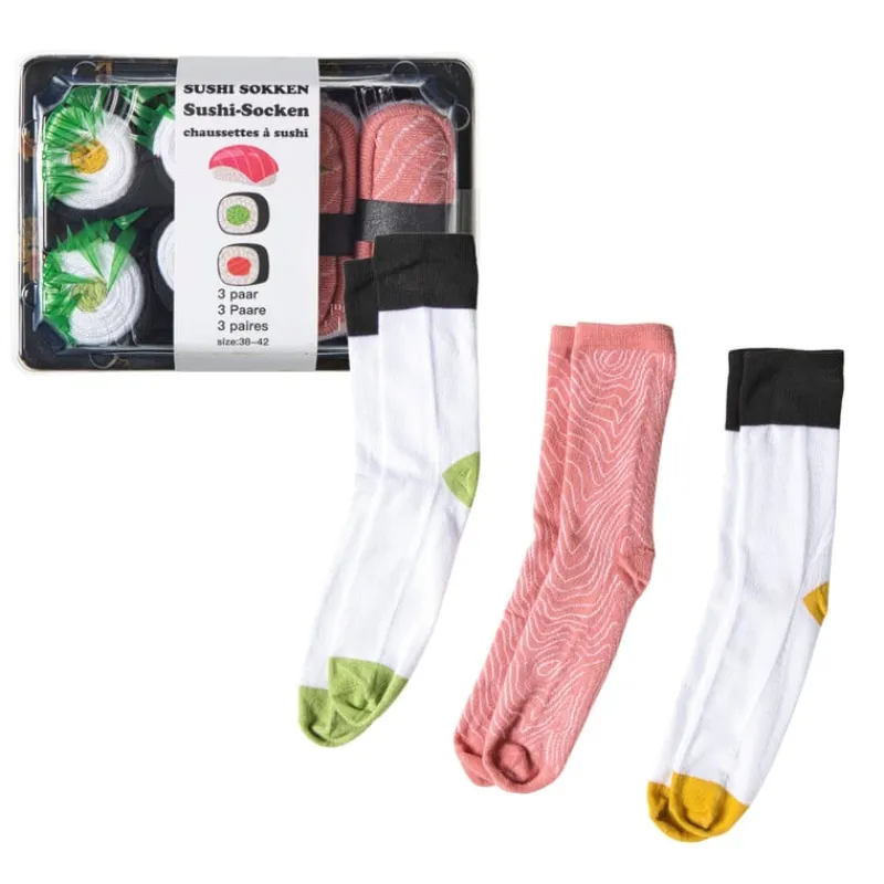 Xenos Kerstcadeaus-Sokken sushi - 3 paar - maat 38-42