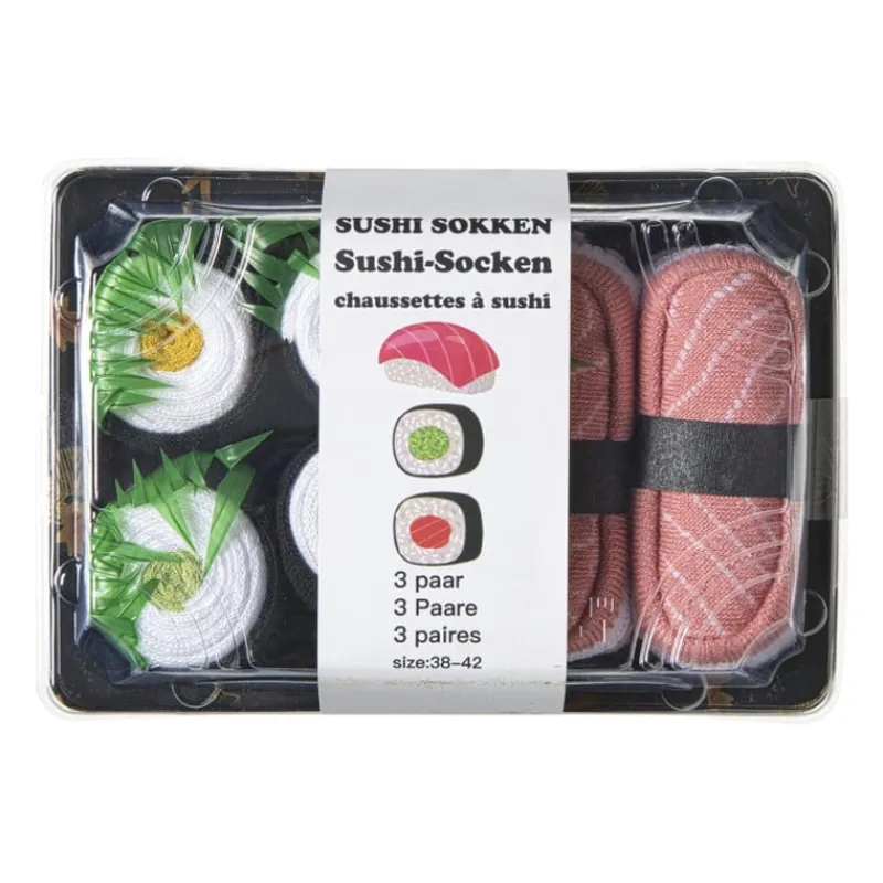 Xenos Kerstcadeaus-Sokken sushi - 3 paar - maat 38-42
