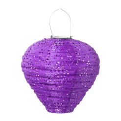 Xenos Lampionnen|Solar Verlichting-Solar barok lantaarn - paars - ø28x30 cm