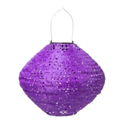 Xenos Lampionnen|Solar Verlichting-Solar barok lantaarn - paars - ø28x25 cm