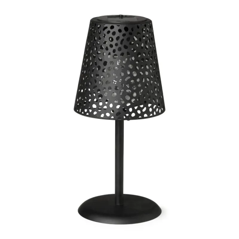 Xenos Solar Verlichting-Solar tuinlamp op voet - zwart - ø13x28 cm