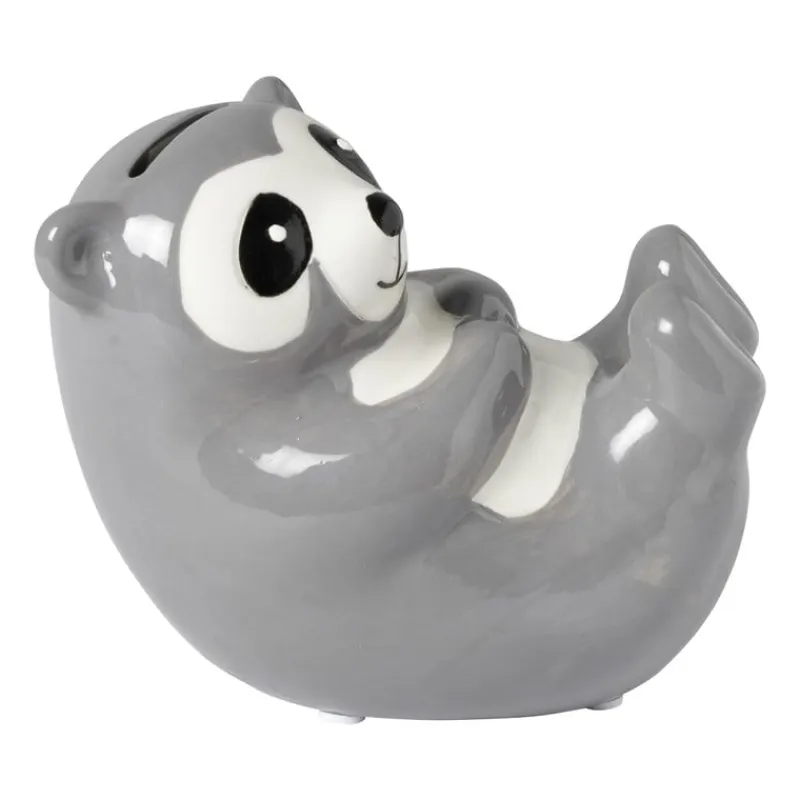 Xenos Kerstcadeaus-Spaarpot luiaard - bruin/wit - 14.5x8.5x11 cm
