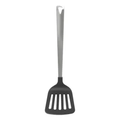 Xenos Keukengerei-Spatel met sleuf London - zilverkleurig - 31 cm