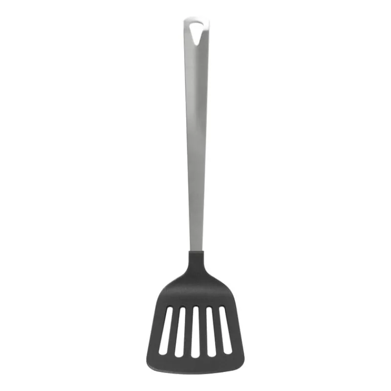 Xenos Keukengerei-Spatel met sleuf London - zilverkleurig - 31 cm