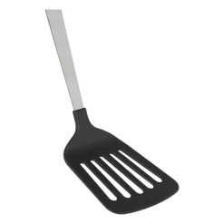 Xenos Keukengerei-Spatel met sleuf London - zilverkleurig - 31 cm