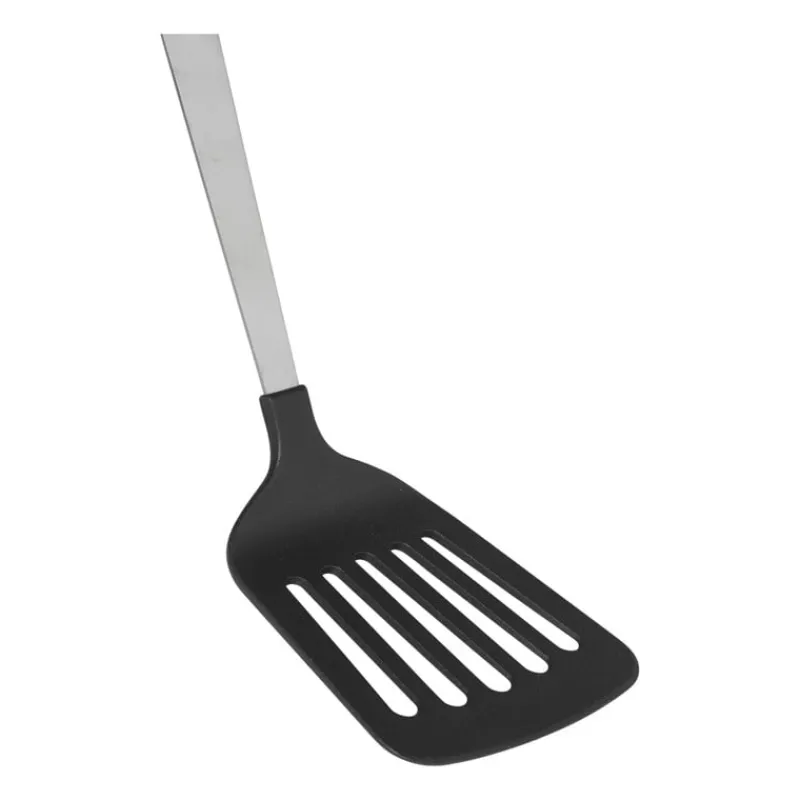Xenos Keukengerei-Spatel met sleuf London - zilverkleurig - 31 cm