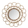 Xenos Wandspiegels-Spiegel bloem - rotan - ø50 cm