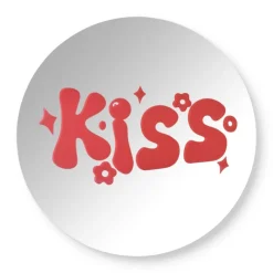 Xenos Wandspiegels-Spiegel kiss - rood - ø30 cm