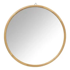 Xenos Wandspiegels-Spiegel Lindt - rond - bruin - ø60 cm