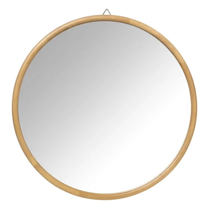 Xenos Wandspiegels-Spiegel Lindt - rond - bruin - ø60 cm