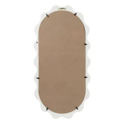Xenos Wandspiegels-Spiegel met golfrand - wit - 30x60 cm