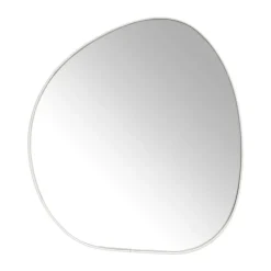 Xenos Wandspiegels-Spiegel organic met beige lijst - 49x53 cm