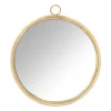 Xenos Kerstcadeaus|Wandspiegels-Spiegel rond - rotan - ø43 cm