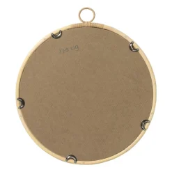 Xenos Kerstcadeaus|Wandspiegels-Spiegel rond - rotan - ø43 cm