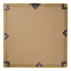Xenos Wandspiegels-Spiegel rotan vierkant - bruin - 40.5x40.5 cm