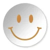Xenos Wandspiegels-Spiegel smiley - zilverkleurig/oranje - ø30 cm