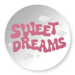Xenos Wandspiegels-Spiegel sweet dreams - roze - ø30 cm