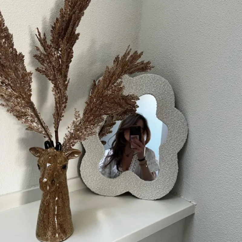 Xenos Wandspiegels-Spiegel teddy bloem - 40x34 cm