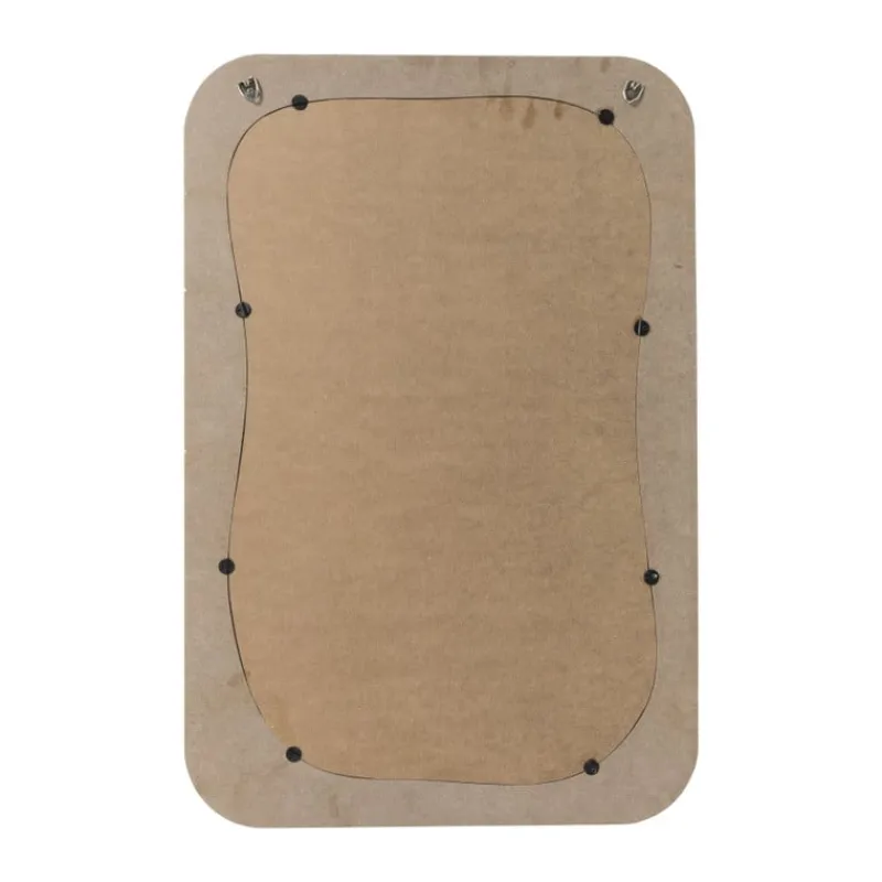 Xenos Kerstcadeaus|Wandspiegels-Spiegel wave - wit - 60x40 cm