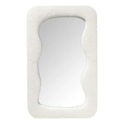 Xenos Wandspiegels-Spiegel wave teddy - wit - 60x37 cm