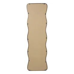 Xenos Passpiegels-Spiegel XL met golfrand - bruin - 165x50 cm