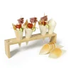 Xenos Kinderfeestjes-Standaard voor puntzakken - bamboe - 9x33x6 cm