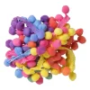 Xenos Knutselspullen-Stoffenband met pompons - set van 2 - 200 cm