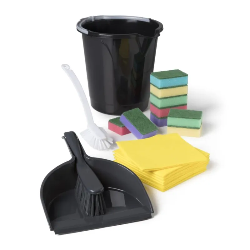 Xenos Stoffer En Blik-Stoffer en blik recycle - set - 33x20x8 cm