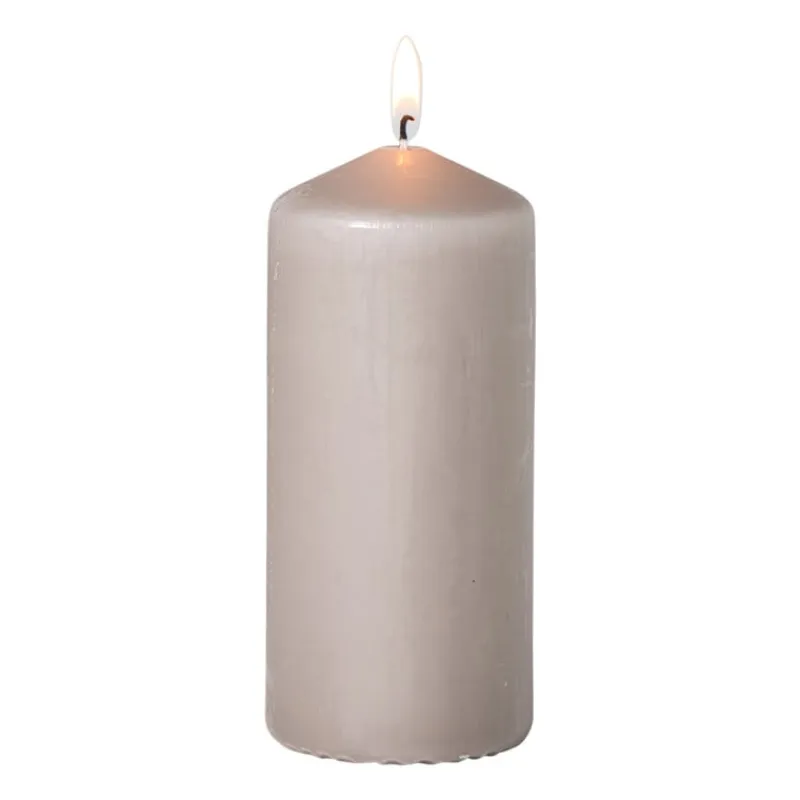 Xenos Stompkaarsen-Stompkaars glad - beige - ø6x13 cm