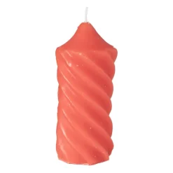 Xenos Stompkaarsen-Stompkaars twist - rood - ø6x15 cm