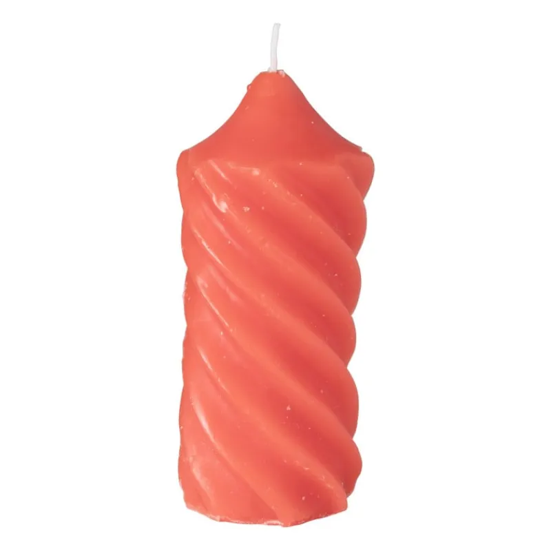 Xenos Stompkaarsen-Stompkaars twist - rood - ø6x15 cm