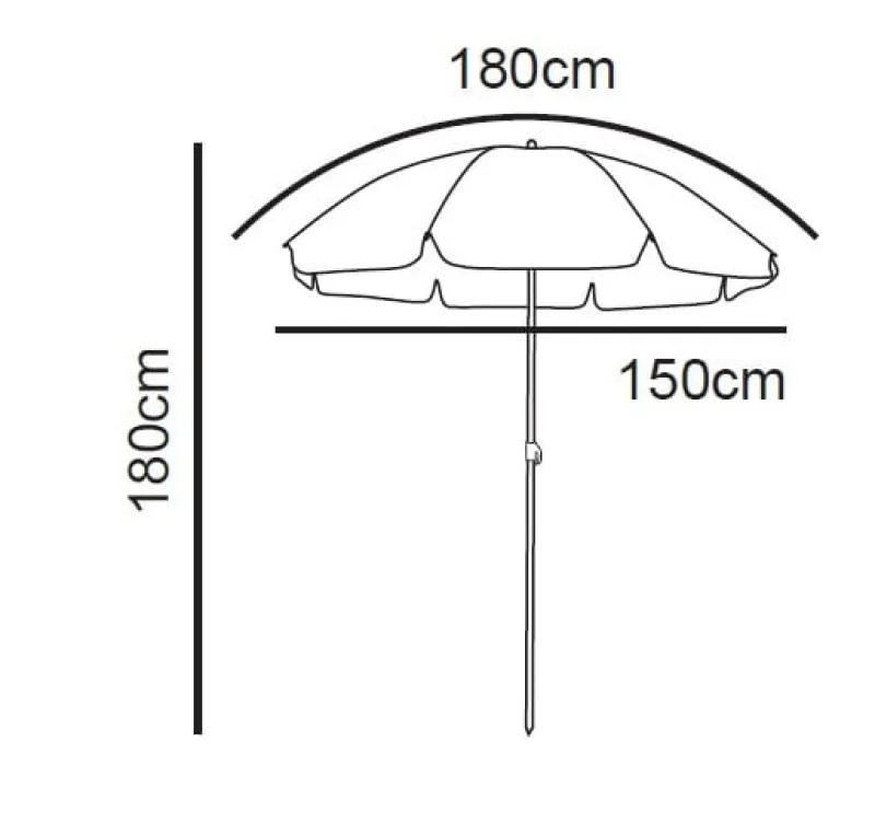 Xenos Parasols|Strandaccessoires-Strandparasol Tess - blauw - ø150x180 cm