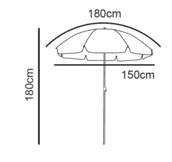 Xenos Parasols|Strandaccessoires-Strandparasol Tess - geel - ø150x180 cm