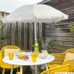 Xenos Parasols|Strandaccessoires-Strandparasol Tess - geel - ø150x180 cm