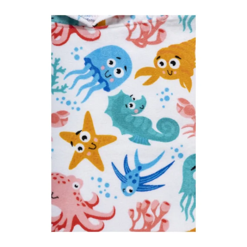 Xenos Strandaccessoires-Strandponcho kids sea life - multikleur - 60x110 cm