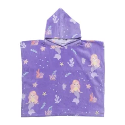 Xenos Strandaccessoires-Strandponcho kids zeemeermin - multikleur - 60x110 cm