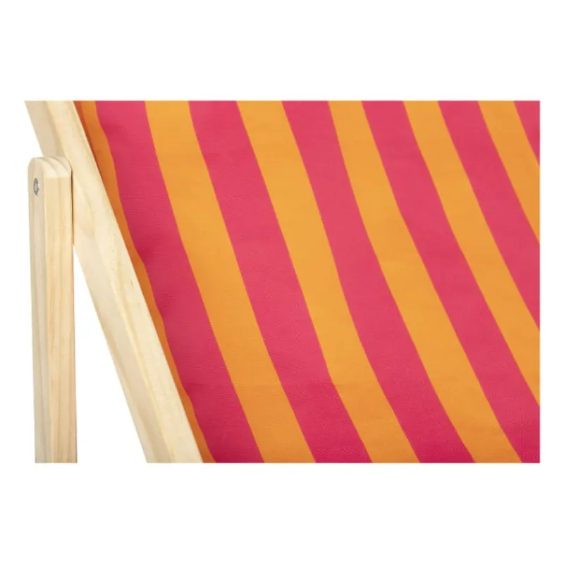 Xenos Strandaccessoires-Strandstoel streep - oranje/roze - 92x82x58 cm