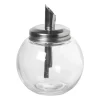 Xenos Koffie Accessoires|Thee Accessoires-Suikerstrooier bol - glas/rvs - ø8.5x12 cm