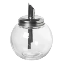 Xenos Koffie Accessoires|Thee Accessoires-Suikerstrooier bol - glas/rvs - ø8.5x12 cm