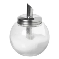 Xenos Koffie Accessoires|Thee Accessoires-Suikerstrooier bol - glas/rvs - ø8.5x12 cm