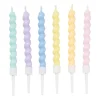 Xenos Taartkaarsjes-Taartkaarsen met twist - multikleur - set van 6
