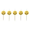 Xenos Taartkaarsjes-Taartkaarsjes smiley - set van 5 - ø10x2.5 cm