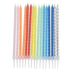 Xenos Taartkaarsjes-Taartkaarsjes swirl - multikleur - set van 16