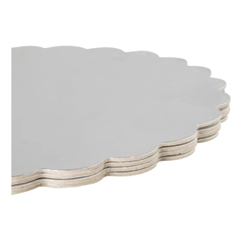 Xenos Taartdecoratie-Taartonderleggers - zilverkleurig - set van 4